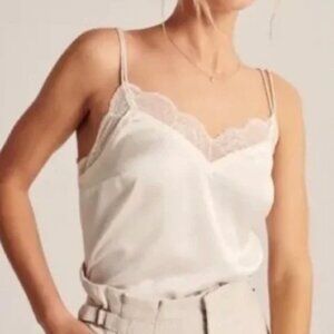 NWT abercrombie and fitch double strap lace trim cami